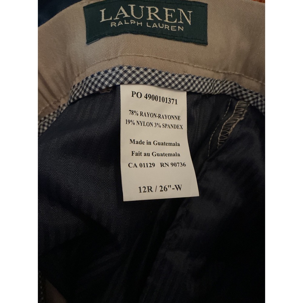 Vintage Lauren Ralph Lauren Women's Khaki Straight Leg Chino Pants Size 12R 26W - Picture 5 of 6